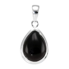 Pendentif Argent 925 Onyx serti d une pierre forme poire Dimensions pierre : 18x13mm Dimensions du pendentif : 33x16mm