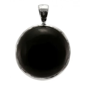 Pendentif Argent 925 Onyx Rond 23mm Pierre ronde taille cabochon 23mm diamètre Dimensions du pendentif (bélière incluse) :...