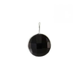 Pendentif Argent 925 Onyx Rond facetté 8mm Pierre facettée ronde 8mm diamètre Dimensions du pendentif (bélière incluse) : ...