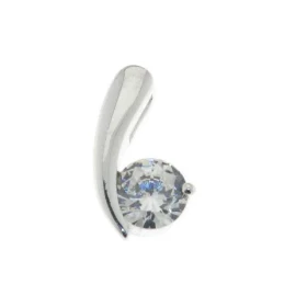 Pendentif Argent 925 Oxyde Zirconium serti d une pierre 7mm diamètre Dimensions du pendentif: 17x10mm 