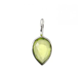 Pendentif Argent 925 Péridot Poire facetté 9x7mm Pierre forme poire facettée mesurant 9x7mm Dimensions du pendentif (béliè...