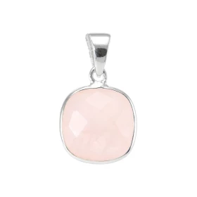  Pendentif Argent 925 Quartz Rose Ce pendentif est serti d une pierre coussin taillée dome La pierre mesure 10x10mm Les di...