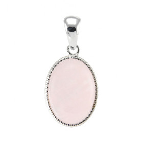 Pendentif Argent 925 Quartz rose Ovale 19x13mm Pierre taille cabochon forme ovale mesurant 19x13mm Dimensions du pendentif...