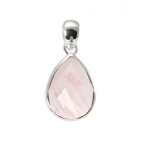 Pendentif Argent 925 Quartz rose facetté 18x13mm Pierre forme poire facettée mesurant 18x13mm Dimensions du pendentif (bél...