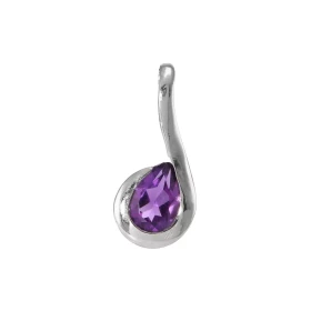 Pendentif Argent 925 Rhodié Améthyste poire 7x5mm Motif serti une pierre forme poire Les dimensions pierre sont 7x5mm Les ...