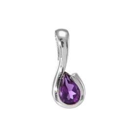 Pendentif Argent 925 Rhodié Améthyste poire 7x5mm Motif serti d une pierre forme poire Les dimensions pierre sont 7x5mm Le...