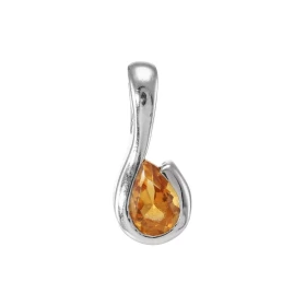 Pendentif Argent 925 Rhodié Citrine poire 7x5mm Motif serti d une pierre forme poire Les dimensions pierre sont 7x5mm Les ...