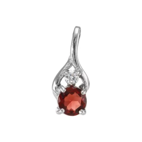 Pendentif Argent 925 Rhodié Grenat Oxyde Motif serti d un Grenat rond 6mm d un oxyde rond 3mm diamètre Les dimensions du p...