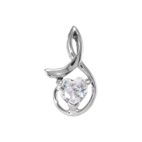 Pendentif Argent 925 Rhodié Oxyde zirconium Coeur 6x6mm Motif serti d une pierre forme coeur 6x6mm Les dimensions du pende...