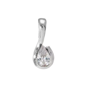 Pendentif Argent 925 Rhodié Oxyde zirconium poire 7x5mm Motif serti d une pierre forme poire Les dimensions pierre sont 7x...