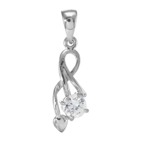 Pendentif Argent 925 Rhodié Oxyde zirconium Rond 5mm Motif entrelacé serti d un Oxyde zirconium rond 5mm Les dimensions du...
