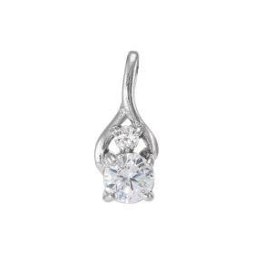 Pendentif Argent 925 Rhodié Oxyde zirconium Oxyde Motif serti d une pierre ronde 6mm d une pierre ronde 3mm diamètre Les d...
