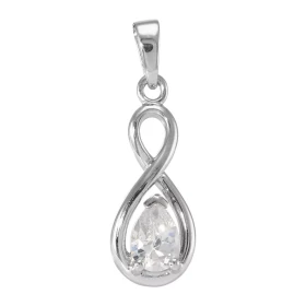 Pendentif Argent 925 Rhodié Signe Infini Oxyde zirconium poire 7x5mm Motif composé d un signe infini dans lequel est serti...