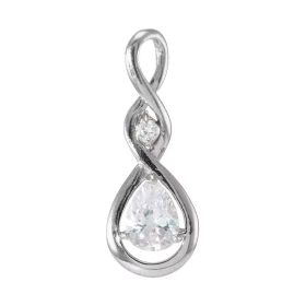 Pendentif Argent 925 Rhodié Signe Infini Oxyde zirconium Motif composé d un signe infini doublé dans lequel sont serties u...