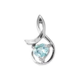 Pendentif Argent 925 Rhodié Topaze bleue traitée Coeur 6x6mm Motif serti d une Topaze bleue traitée forme coeur 6x6mm Les ...