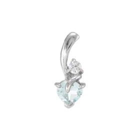 Pendentif Argent 925 Rhodié Topaze bleue traitée Coeur Oxyde Motif serti d une Topaze bleue traitée forme coeur 6x6mm d un...