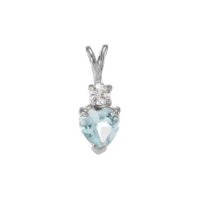 Pendentif Argent 925 Rhodié Topaze bleue traitée Coeur Oxyde Motif serti d une Topaze bleue traitée forme coeur 6x6mm d un...