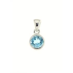 Pendentif Argent 925 Topaze Bleue serti d une pierre 6mm Dimensions du pendentif (bélière incluse) : 15x7,5mm 