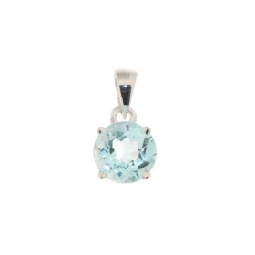 Pendentif Argent 925 serti d une Topaze ronde Diamètre pierre : 8mm Dimensions du pendentif (bélière incluse) : 16x8 mm Mo...