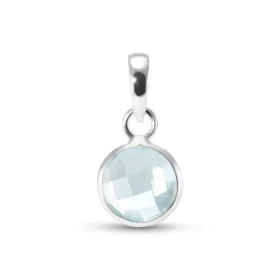  Pendentif Argent 925 Topaze Bleue Traitée Ronde facettée 8mm Pierre facettée ronde 8mm diamètre Dimensions du pendentif (...
