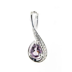 Pendentif Argent 925 Améthyste Oxyde Ce pendentif est serti d une améthyste taille poire 7x5mm 12 oxydes 1mm Dimensions du...