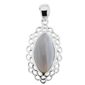Pendentif Argent Calcédoine Ce pendentif est serti d une pierre taille marquise mesurant 16x8mm Elle est maintenue par un ...