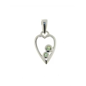 Pendentif Argent 925 Péridot serti pierres 1.5 2mm diamètre Dimensions du pendentif (bélière incluse) : 20 x 8 mm 