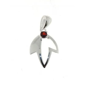 Pendentif Argent 925 Grenat serti d une pierre 3mm Dimensions du pendentif (bélière incluse): 25 x 13 mm 