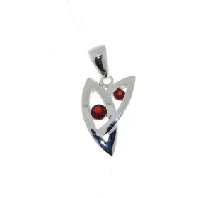 Pendentif Argent 925 Grenat serti pierres 2.5 3.5mm Dimensions du Pendentif (bélière incluse) : 22 x 11 mm 