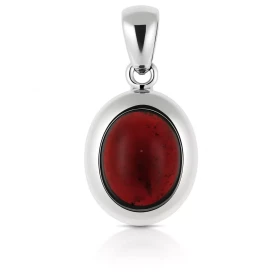 Pendentif Argent 925 Grenat serti d une pierre 12x10mm, hauteur totale : 27mm