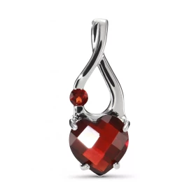 Pendentif Argent Grenat Coeur Motif Argent serti d une pierre ronde 2.5mm d une pierre coeur 8x8mm Dimensions du pendentif...