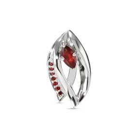 Pendentif Argent Grenat Navette Motif Argent serti d une pierre taille navette 6x3.5mm 7 petites pierres rondes Dimensions...