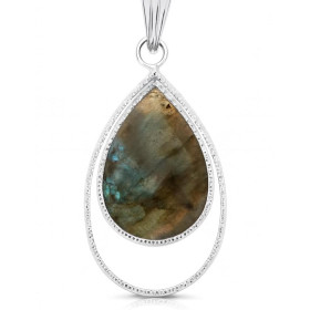 Pendentif Argent Labradorite Ce pendentif est serti d une pierre facettée taillée poire La pierre mesure 20x15mm Elle est ...