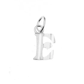 Pendentif Lettre E Argent 925 Hauteur bélière incluse : 16mm Splendide effet 2 tons une alternance parties satinées diaman...
