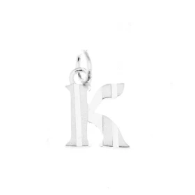 Pendentif Lettre K Argent 925 Hauteur bélière incluse : 16mm Splendide effet 2 tons une alternance parties satinées diaman...