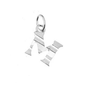  Pendentif Lettre M Argent 925 Hauteur bélière incluse : 16mm Splendide effet 2 tons une alternance parties satinées diama...