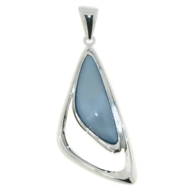 Pendentif Argent Nacre bleue Dimensions : 18x50mm 