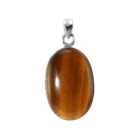 Pendentif Argent Oeil tigre Ovale 26x17mm Pendentif argent serti d un oeil tigre ovale mesurant 26x17mm Dimension du pende...