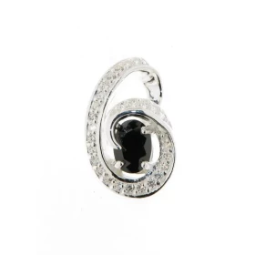  Pendentif Argent 925 Oxyde blanc noir Ce pendentif est serti d un oxyde noir ovale 7x5mm 24 oxydes blancs 1mm Dimensions ...