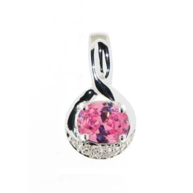 Pendentif Argent 925 Oxyde Ce pendentif est serti d un oxyde rose ovale 9x7mm 12 oxydes blancs 1mm Dimensions du pendentif...
