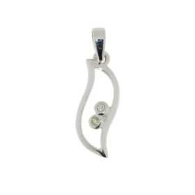 Pendentif Argent 925 Péridot serti deux pierres 1.5mm Dimensions du pendentif : 25x8mm (Bélière incluse)