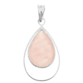 Pendentif Argent Quartz Rose Ce pendentif est serti d une pierre facettée taillée poire La pierre mesure 20x15mm Elle est ...
