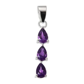 Pendentif Argent Rhodié 3 Améthystes Poire Pendentif serti 3 pierres forme poire Dimensions des pierres : 6x4mm Dimensions...