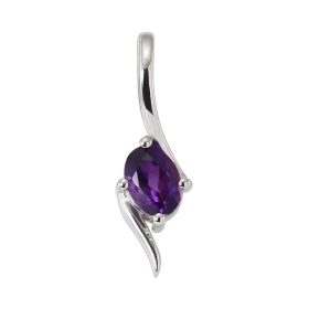 Pendentif Argent Rhodié Améthyste Ovale 7x5mm Pendentif serti d une pierre ovale 7x5mm Dimensions du pendentif (bélière in...