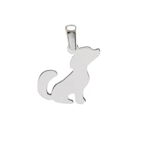  Pendentif argent rhodié forme chien Dimensions du pendentif : 14x20mm (bélière incluse) 