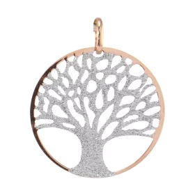 Pendentif Argent Rhodié Rosé Arbre De Vie Pailleté 28mm Pendentif argent rhodié composé d un arbre vie pailleté dans un ce...