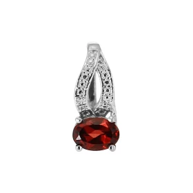 Pendentif Argent Rhodié Grenat Ovale 7x5mm Pendentif bélière perlée serti d une pierre ovale 7x5mm Dimensions du pendentif...