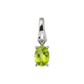 Pendentif Argent Rhodié Péridot Ovale 7x5mm Pendentif serti d une pierre ovale 7x5mm Dimensions du pendentif (bélière incl...