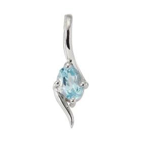 Pendentif Argent Rhodié Topaze Bleue Traitée Ovale 7x5mm Pendentif serti d une pierre ovale 7x5mm Dimensions du pendentif ...