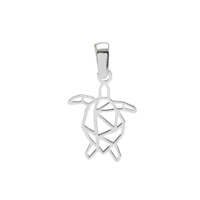  Pendentif argent rhodié forme tortue origami Dimensions du pendentif : 13x20mm (bélière incluse) 